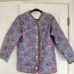 Carleen By Anthropologie Women's Floral Quilted Jacket - Blue and Brown